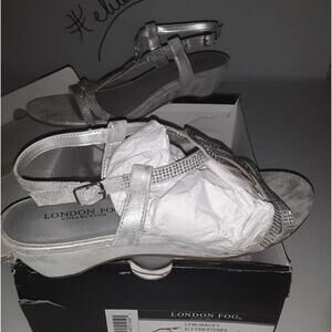 WOMENS London Fog LFW-MACEY SLV FAB/STONES DRESS SHOE, Size 11 M, NIB (t6)